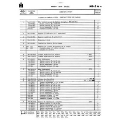 McCormick IH moissonneuse F-44, catalogue de pièces