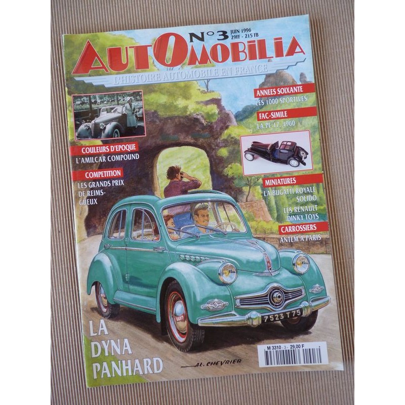 Automobilia n°3, Panhard Dyna X, Simca 1000 Rallyes, Amilcar Compound, Antem