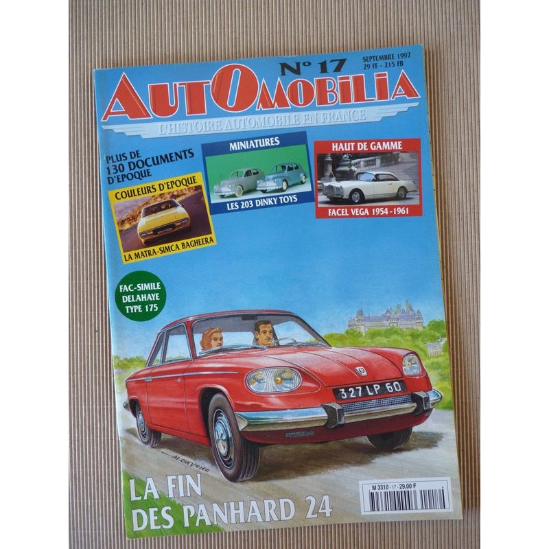 Automobilia n°17, Facel Vega, Matra Bagheera, Panhard Citroën, Mathis VEL 333, Pourtout