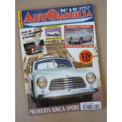 Automobilia n°19, Simca 8 Sport, Renault 40cv, Grégoire Sport, Jaguar en France, Panhard 24 rallye