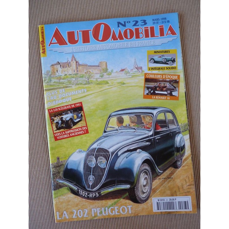 Automobilia n°23, Peugeot 202, Renault 16, Citroën Ansart et Teisseire, Peugeot 403, Jacques Poch