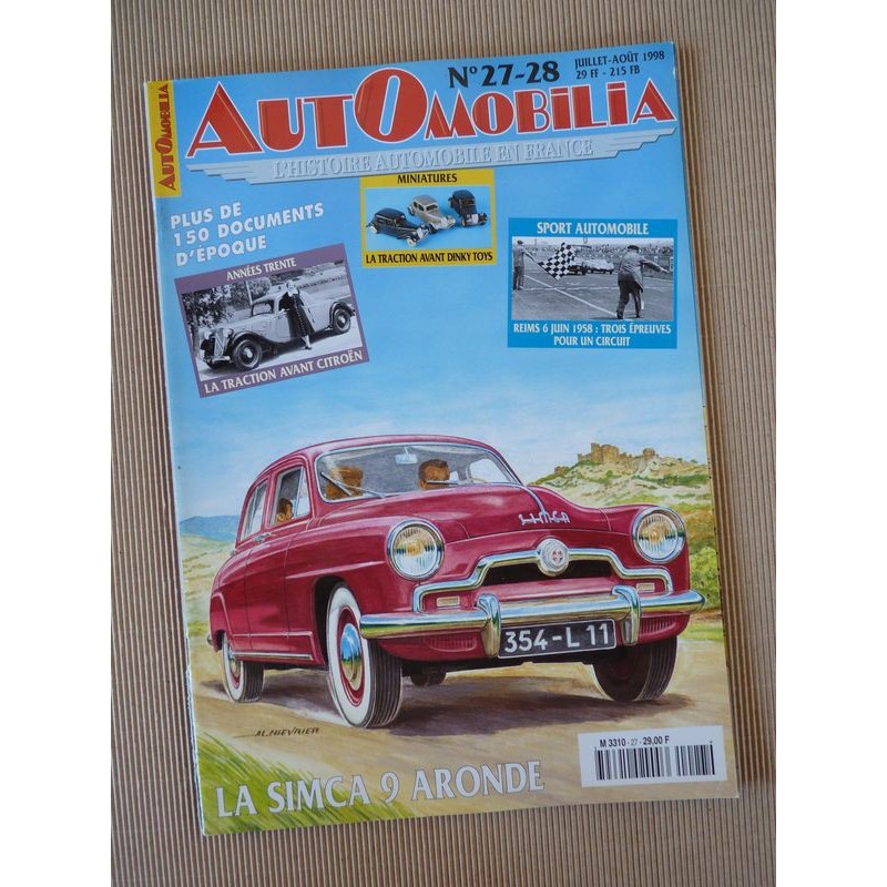 Automobilia n°27-28, Simca 9 Aronde, Citroën Taction, Peugeot 402, Skoda, Tatra