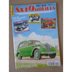 Automobilia n°34, Renault Juvaquatre, Vespa 400, Franay, Plan Pons, Peugeot 302 402