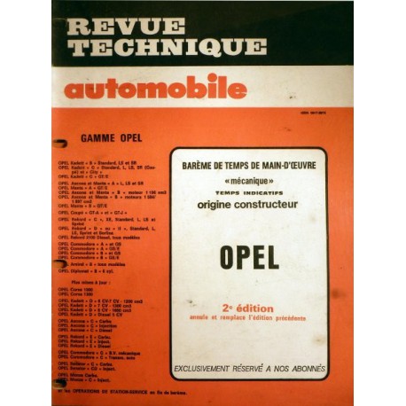 Temps de réparation Opel années 80 et 90