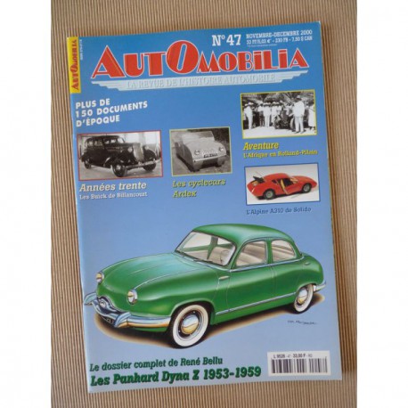 Automobilia n°47, Panhard Dyna Z, Rolland-Pilain, Ardex, Buick, microcars français