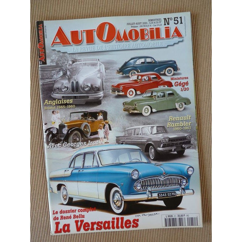 Automobilia n°51, Simca Vedette 55-57, Renault Rambler, Georges Irat, Triumph TR, Bristol