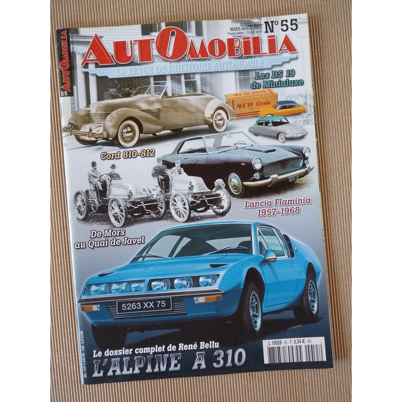 Automobilia n°55, Alpine A310, André Citroën Mors, Lancia Flaminia, Cord 810 et 812