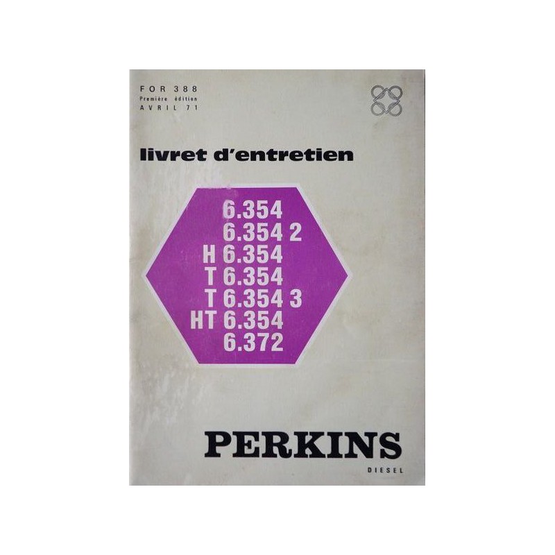 Perkins 6.354, 6.372, notice d'entretien (eBook)