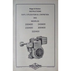 Briggs & Stratton 200400, 243400, 233400, 300400, 320400, notice d'entretien