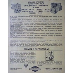 Briggs & Stratton séries 60100, 100200, 80200, 111200, 130200, notice d'entretien (eBook)