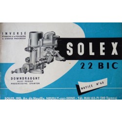 Solex 22 BIC, notice...