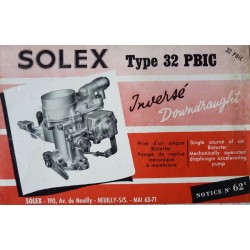 Solex 32 PBIC, notice...