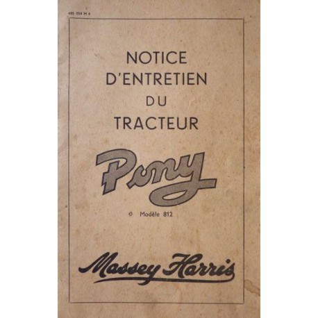 Massey Harris Pony 812, notice d'entretien (eBook)
