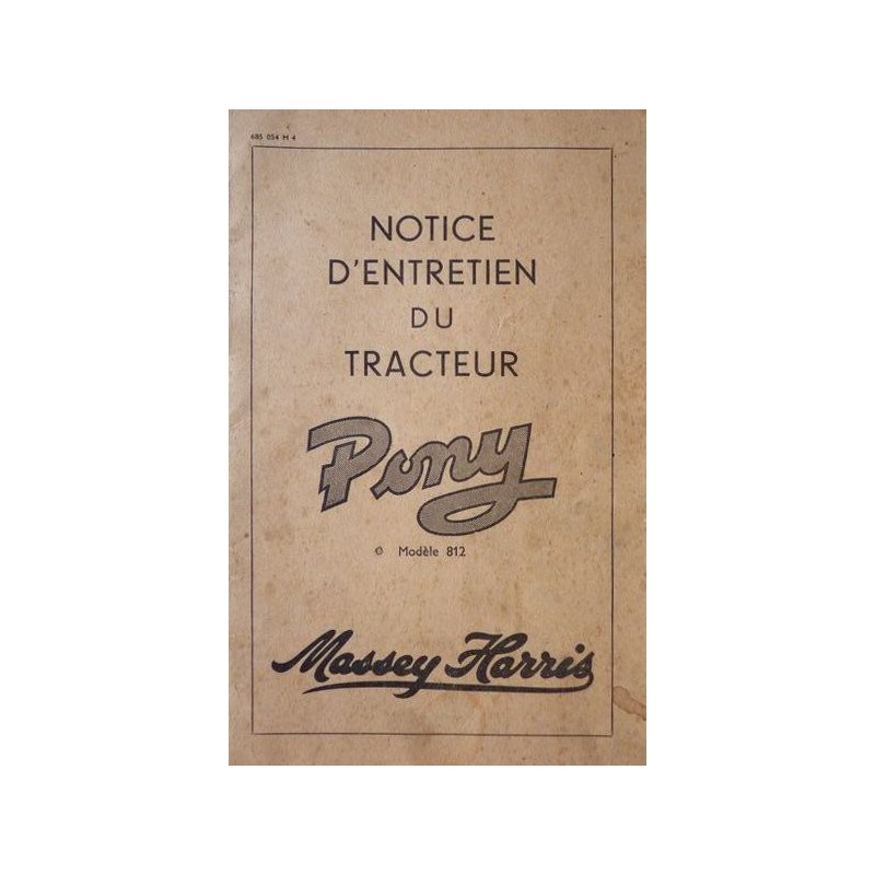 Massey Harris Pony 812, notice d'entretien (eBook)