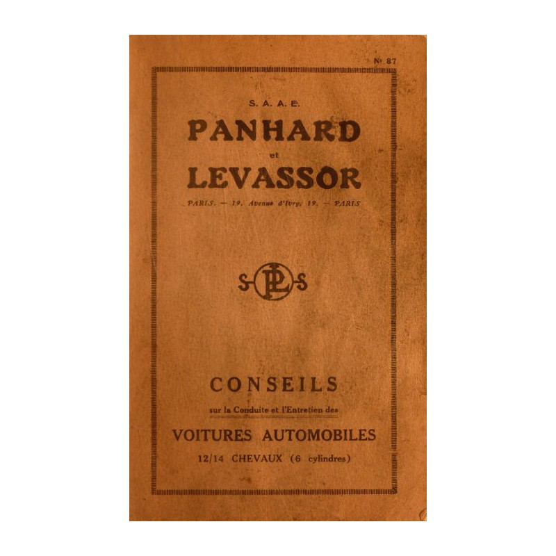 Panhard X63 12cv et 14cv, notice d'entretien (eBook)