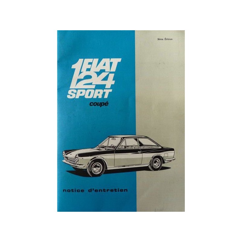 Fiat 124 Sport coupé, notice d'entretien (eBook)