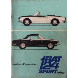 Fiat 124 Sport spider ou cabriolet, notice d'entretien (eBook)