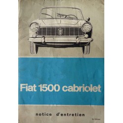 Fiat 1500 cabriolet, notice d'entretien