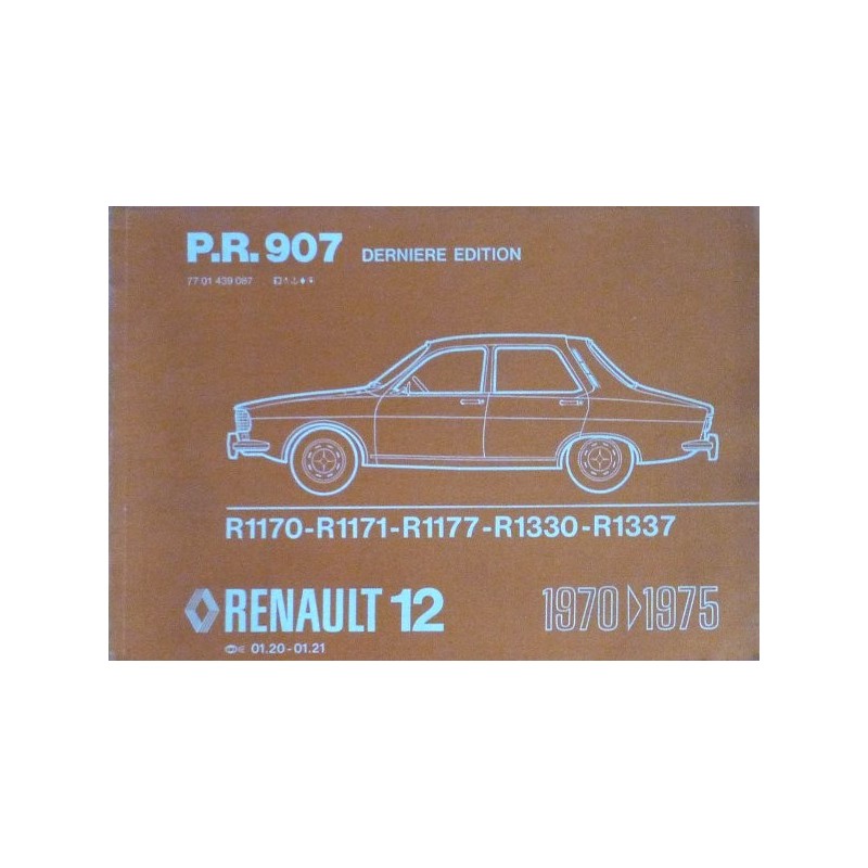 Renault 12, catalogue de pièces