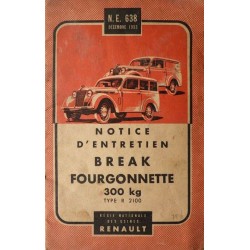 Renault Juvaquatre R2100 break et fourgonnette, notice d'entretien (eBook)