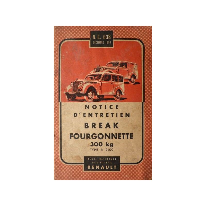 Renault Juvaquatre R2100 break et fourgonnette, notice d'entretien (eBook)