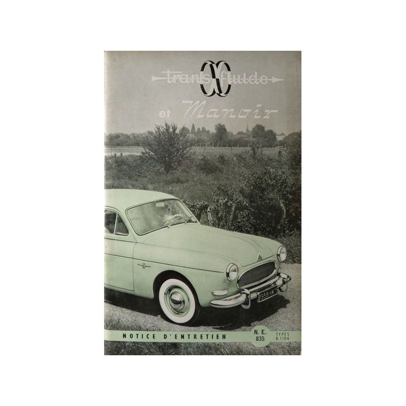 Renault Frégate Transfluide et Manoir R1104, notice d'entretien (eBook)