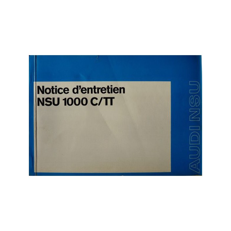 NSU Prinz 1000C, Prinz 1000TT, notice d'entretien (eBook)