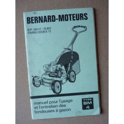 Bernard-Moteurs tondeuses BM4, notice d'entretien originale