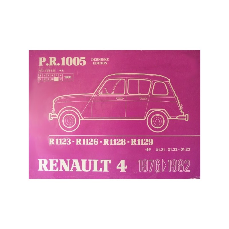 Renault 4 berlines de 1976 à 1982, catalogue de pièces