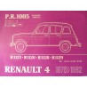 Renault 4 berlines de 1976 à 1982, catalogue de pièces
