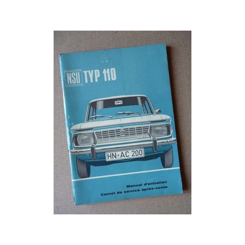 NSU Typ 110, notice d'entretien originale