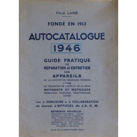 Autocatalogue 1946, liste détaillée des véhicules de la période