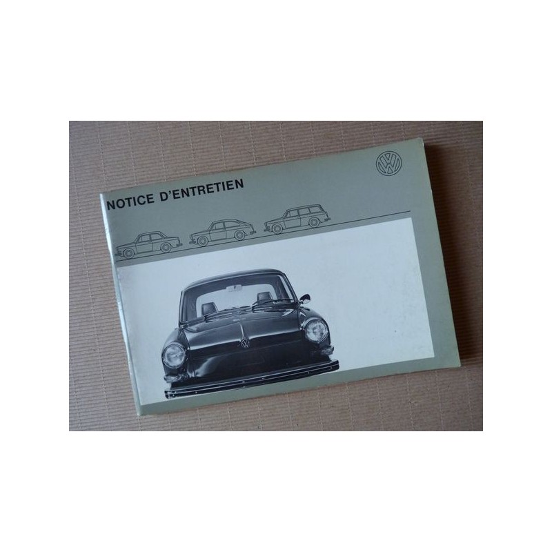 Volkswagen 1600 et 1500, Type 3, notice d'entretien originale