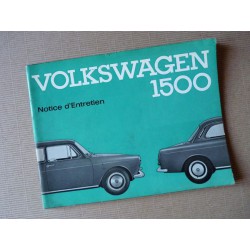 Volkswagen Type 3 1500, notice d'entretien originale