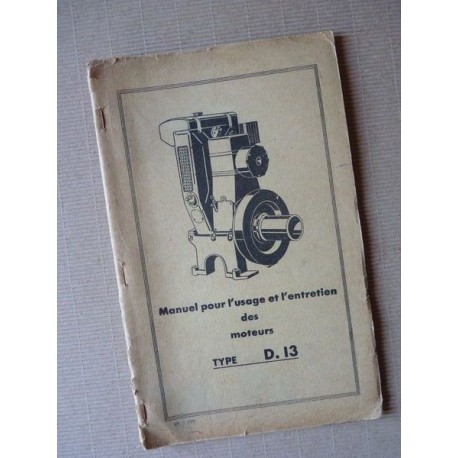 Bernard-Moteurs WD13, notice d'entretien et catalogue de pièces original