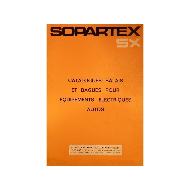 Sopartex SX, balais et bagues d'échange standard