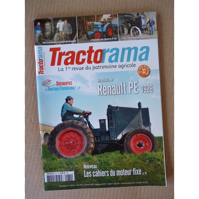 Tractorama n°32, Renault PE, Querry 9-18, Piet Verschelde, Léon Levavasseur, SFV 302, Millot C4, Egon