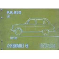 Renault 6 R1181, catalogue de pièces