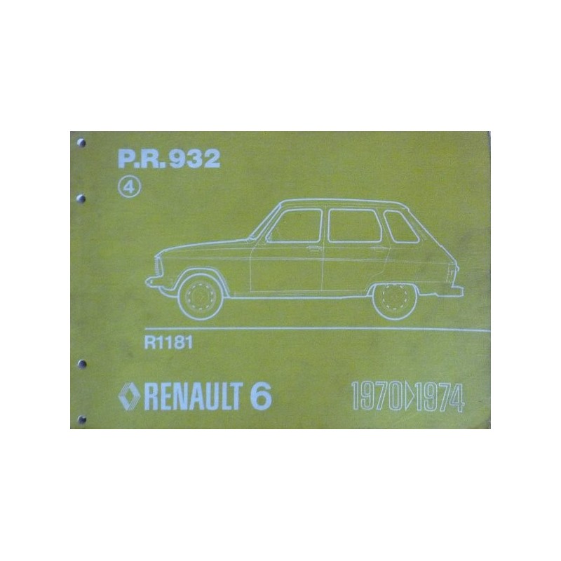 Renault 6 R1181, catalogue de pièces