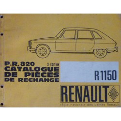 Renault 16 R1150, catalogue de pièces