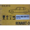Renault 16 R1152 et R1153, catalogue de pièces