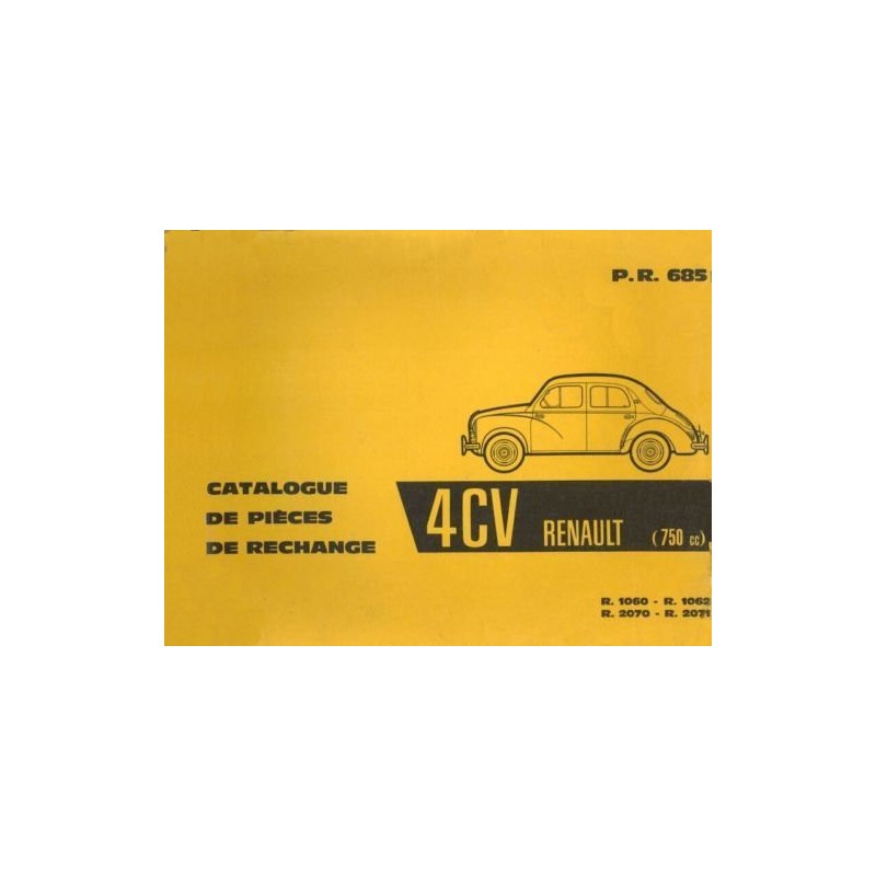 Renault 4cv R1060, R1062, R2070, R2071, catalogue de pièces (eBook)