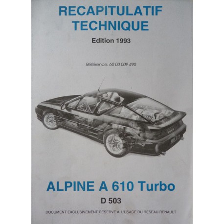 Alpine A610 Turbo D503, récapitulatif technique (eBook)