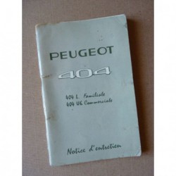 Peugeot 404L, 404 U6, notice d'entretien originale