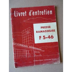 McCormick presse-ramasseuse F5-46, notice d'entretien originale