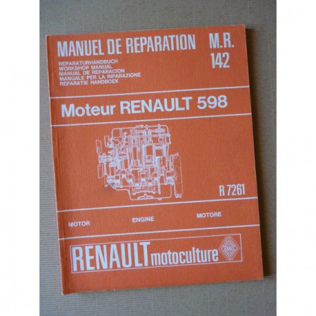 Renault 88 R7261 moteur 598, manuel de réparation original