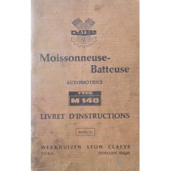 Clayson M140 moissonneuse-batteuse, notice d'entretien
