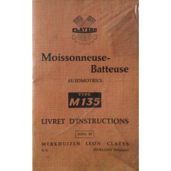 Clayson M135 moissonneuse-batteuse, notice d'entretien