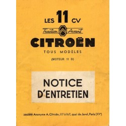 Citroën moteur 11D, notice d'entretien