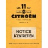 Citroën moteur 11D, notice d'entretien